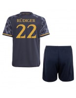 Real Madrid Antonio Rudiger #22 Venkovní dres pro děti 2023-24 Krátký Rukáv (+ trenýrky)